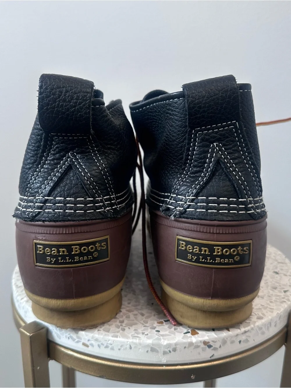 L.L. Bean Boots Mens 13 M Black Cordovan Tumbled Leather 6